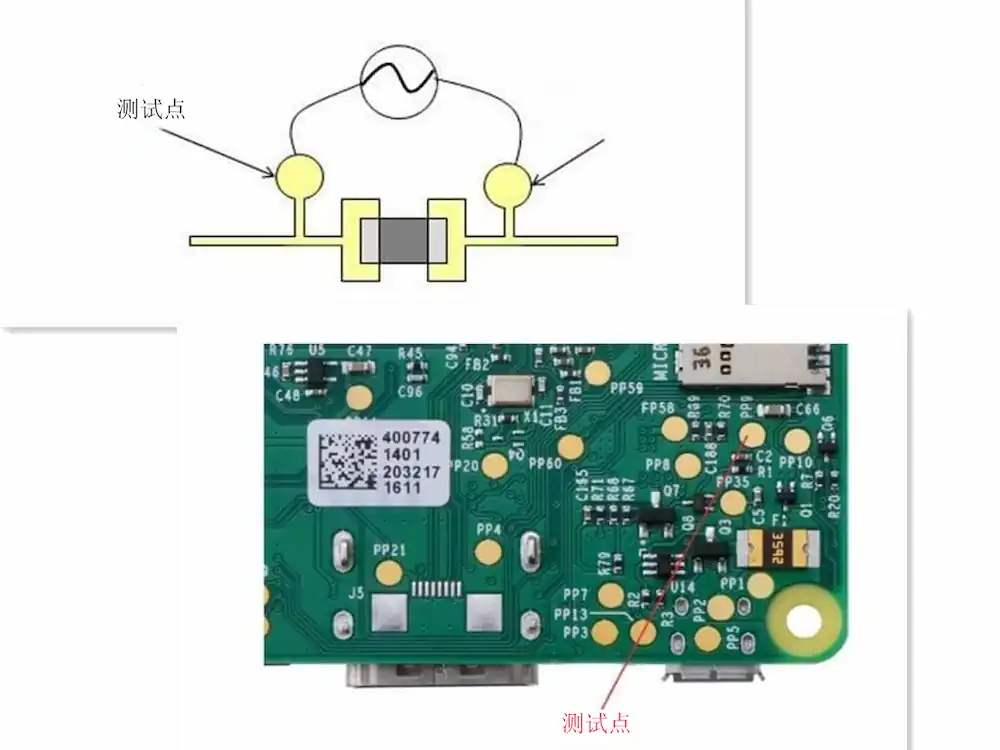 带测试点的PCB板